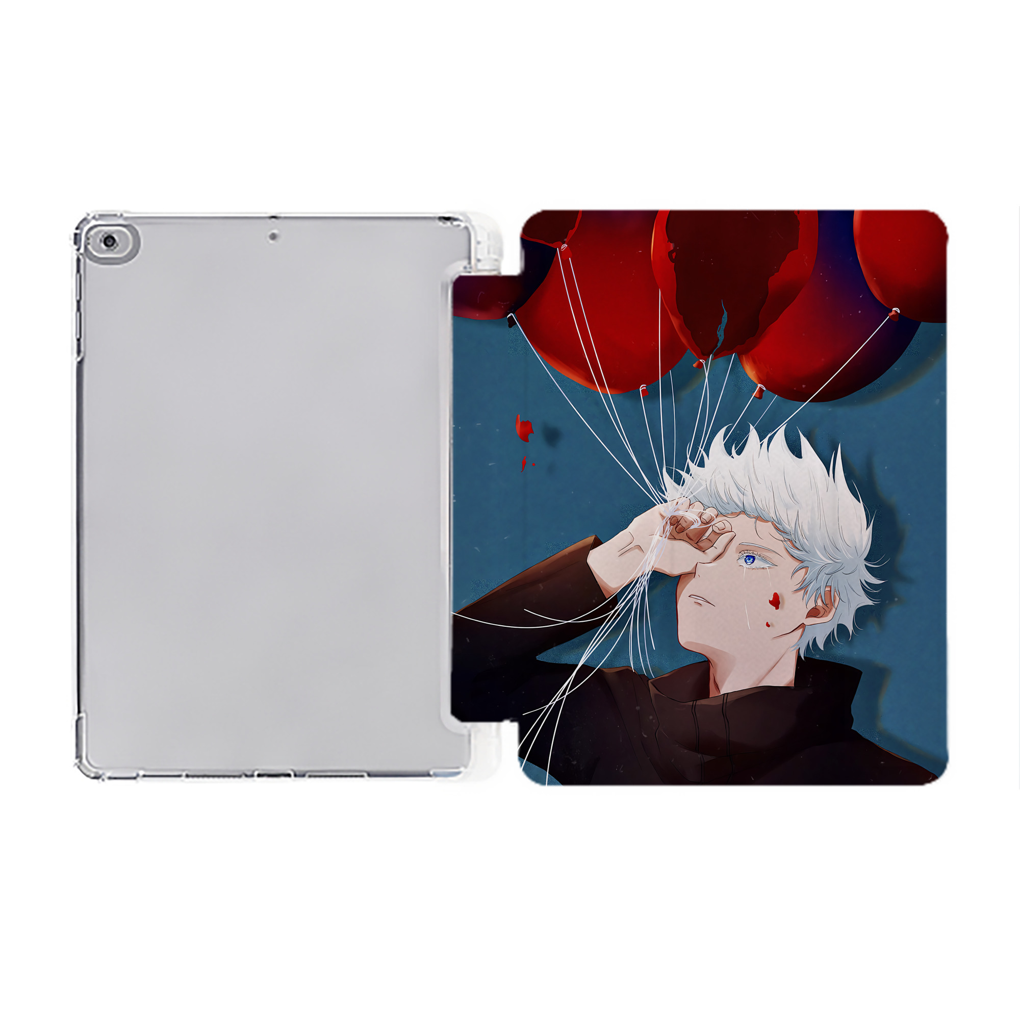 （画像用） 呪術廻戦 Jujutsu Kaisen IPad ケース ペン収納付き 三つ折りスタンド PUレザー×シリコン 対応機種9.5/10.5/10.9インチ